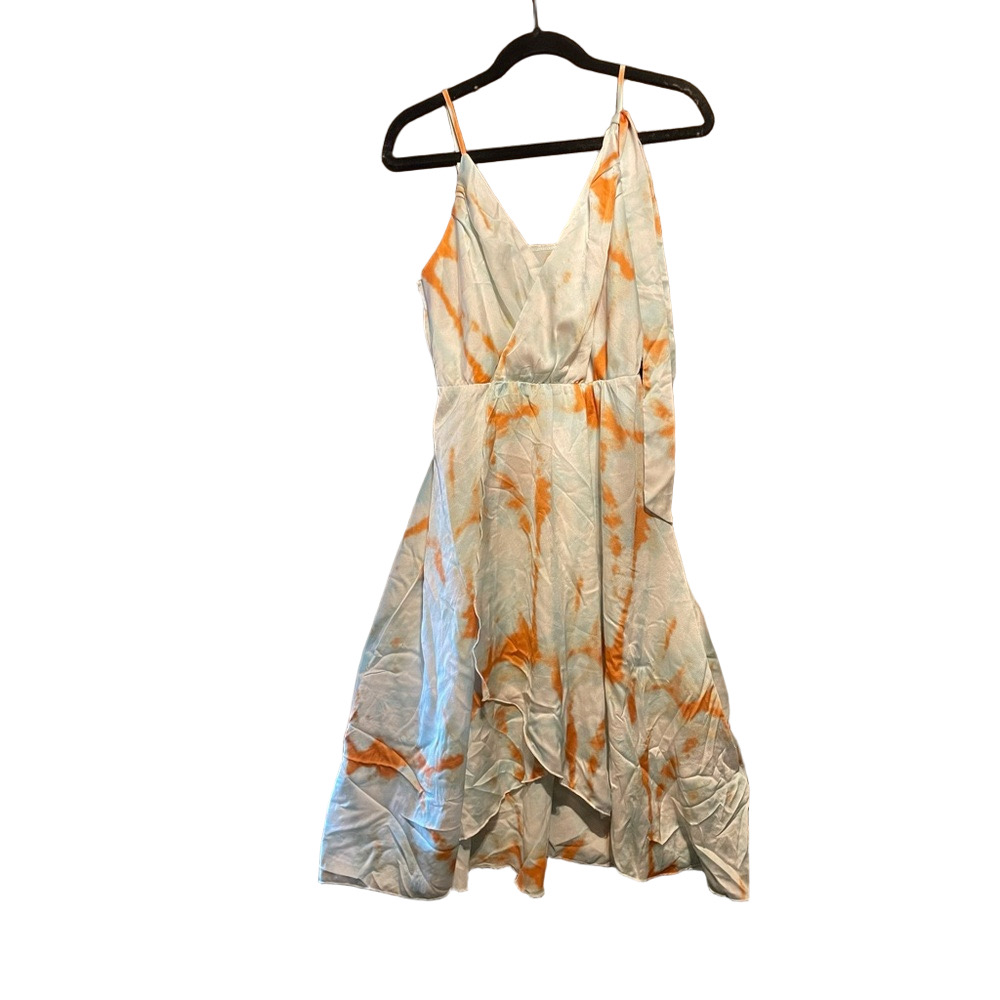Tie-Dye Maxi Dress in Orange and Blue